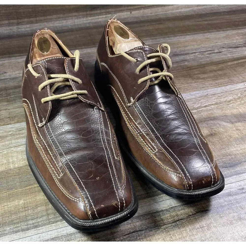 Todd Welsh Alligator Brown Leather Lace Dress Shoes‎ 10 Mens 3317187